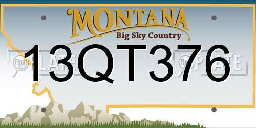 13QT376 Montana License Plate