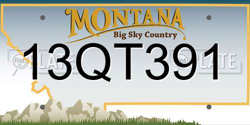 13QT391 Montana License Plate