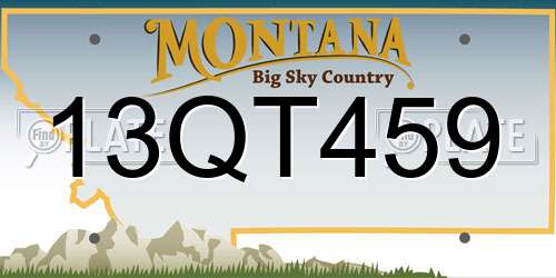 13QT459 Montana License Plate