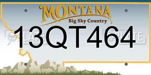 13QT464 Montana License Plate