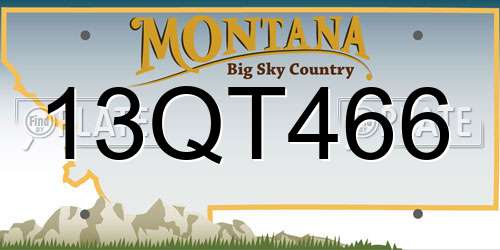 13QT466 Montana License Plate