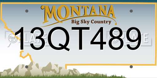 13QT489 Montana License Plate