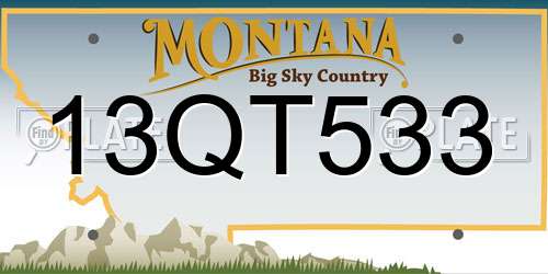 13QT533 Montana License Plate