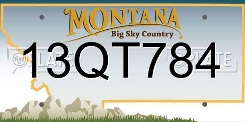 13QT784 Montana License Plate