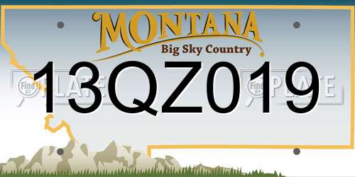 13QZ019 Montana License Plate
