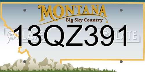 13QZ391 Montana License Plate