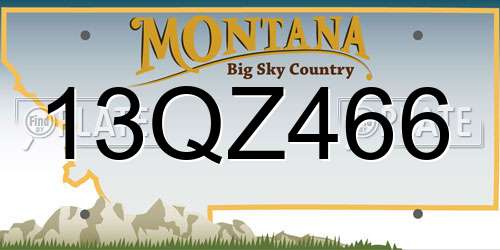 13QZ466 Montana License Plate