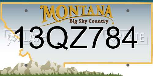 13QZ784 Montana License Plate