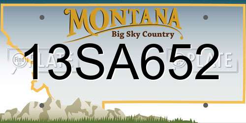 13SA652 Montana License Plate