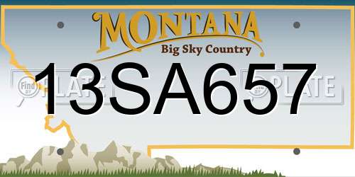 13SA657 Montana License Plate