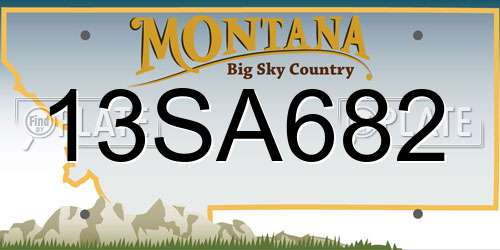 13SA682 Montana License Plate
