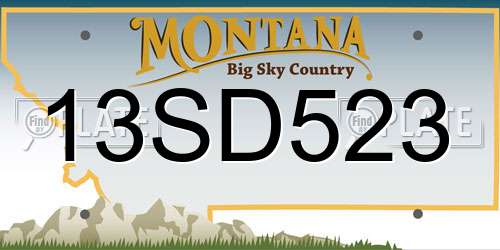 13SD523 Montana License Plate