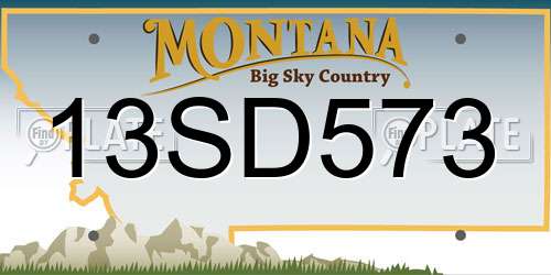 13SD573 Montana License Plate
