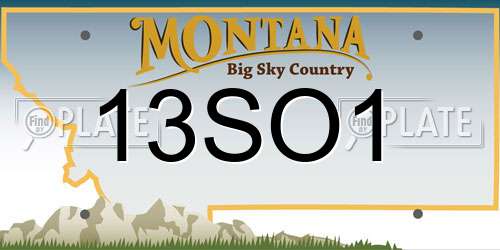 13SO1 Montana License Plate