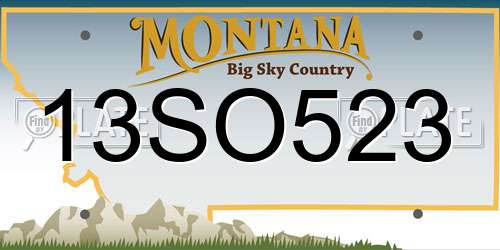 13SO523 Montana License Plate