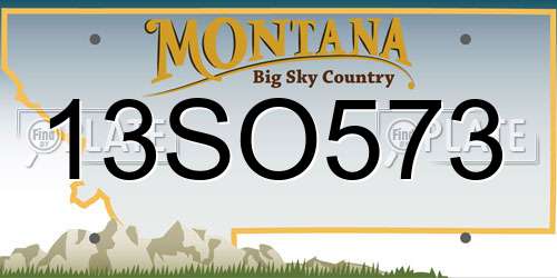 13SO573 Montana License Plate