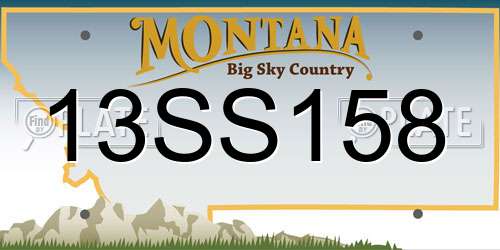 13SS158 Montana License Plate