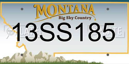 13SS185 Montana License Plate