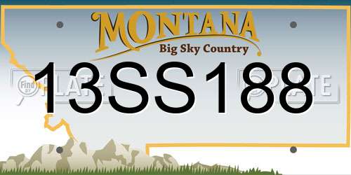 13SS188 Montana License Plate