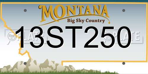 13ST250 Montana License Plate