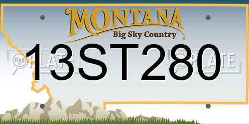 13ST280 Montana License Plate