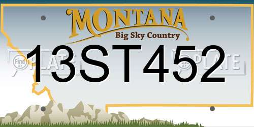 13ST452 Montana License Plate