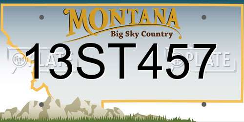 13ST457 Montana License Plate