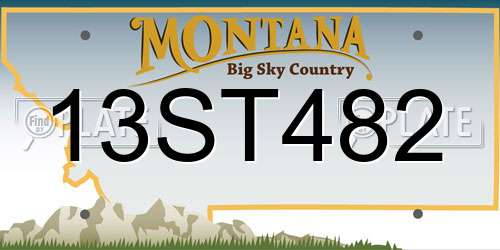 13ST482 Montana License Plate