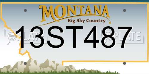 13ST487 Montana License Plate