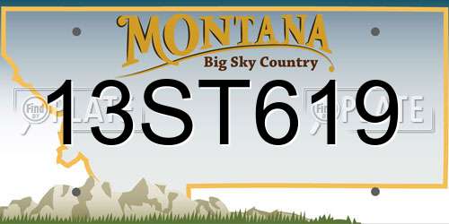13ST619 Montana License Plate
