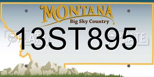 13ST895 Montana License Plate