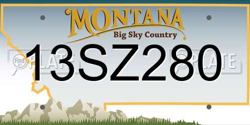 13SZ280 Montana License Plate