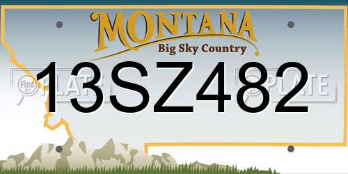 13SZ482 Montana License Plate