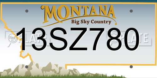 13SZ780 Montana License Plate