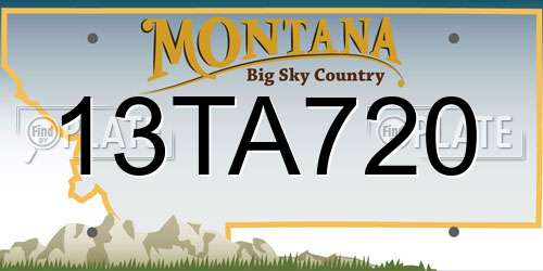 13TA720 Montana License Plate