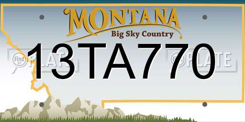 13TA770 Montana License Plate