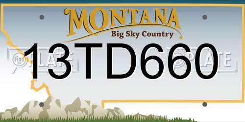 13TD660 Montana License Plate