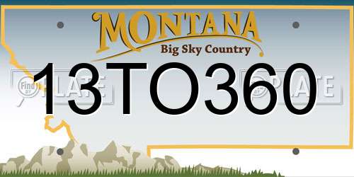 13TO360 Montana License Plate