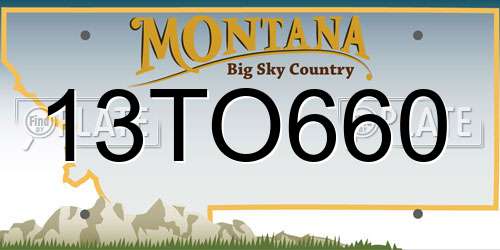13TO660 Montana License Plate