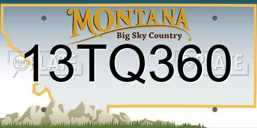 13TQ360 Montana License Plate