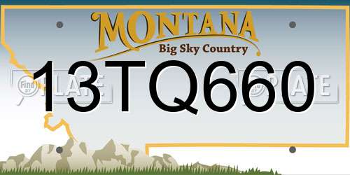 13TQ660 Montana License Plate