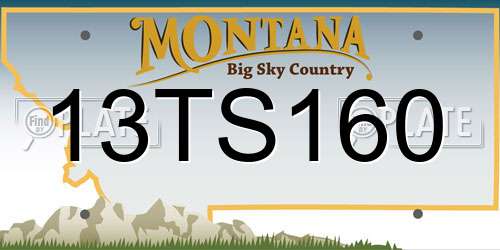 13TS160 Montana License Plate