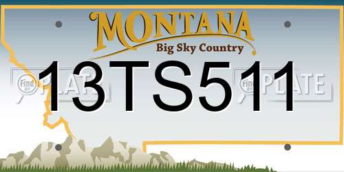13TS511 Montana License Plate