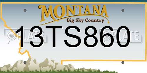 13TS860 Montana License Plate