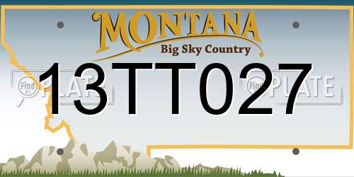 13TT027 Montana License Plate