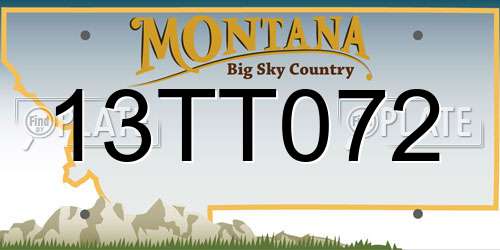 13TT072 Montana License Plate