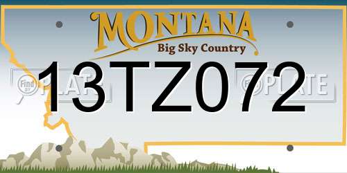 13TZ072 Montana License Plate