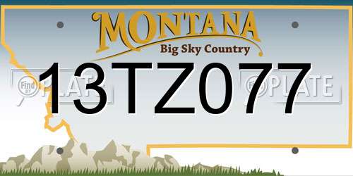 13TZ077 Montana License Plate