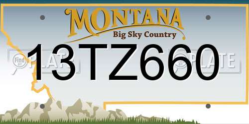 13TZ660 Montana License Plate