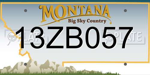 13ZB057 Montana License Plate